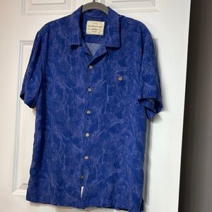 Weatherproof Blue Leaf Pattern Men's Shirt